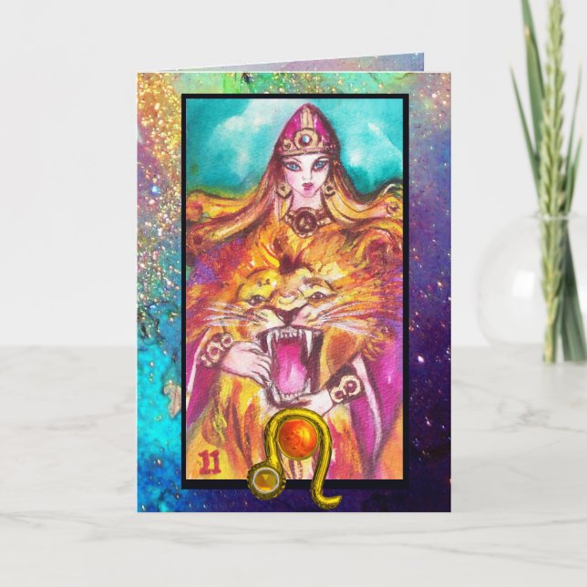 LEO,STYRTAROT ASTROLOGY ZODIAC BIRTHDAY KORT (Framsida)
