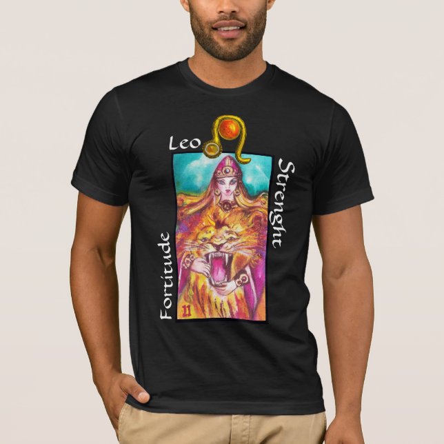 LEO,STYRTAROT ASTROLOGY ZODIAC BIRTHDAY SIGN TEE (Framsida)