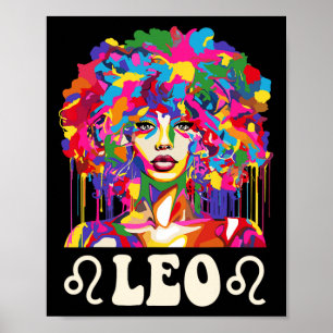 Leo Svart Tjej Afroamerikansk Kvinna Konst Födelse Poster