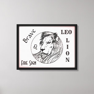 Leo the Lejon Zodiac Framed Canvastryck