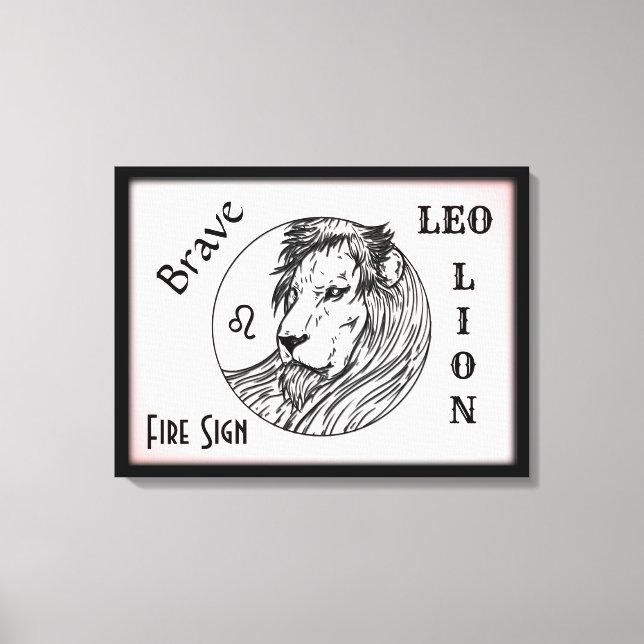 Leo the Lejon Zodiac Framed Canvastryck (Framsida)