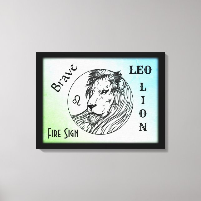 Leo the Lejon Zodiac Framed Canvastryck (Framsida)