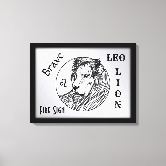 Leo the Lejon Zodiac Framed Canvastryck (Framsida)