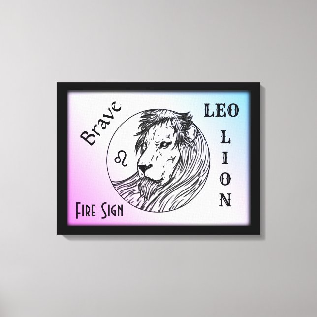 Leo the Lejon Zodiac Framed Canvastryck (Framsida)