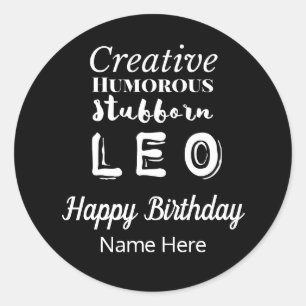 Leo the Lejon Zodiac Roligt Properties Birthday Runt Klistermärke