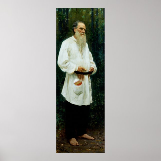Leo Tolstoy Barefoot av Ilya Repin Poster (Framsidan)