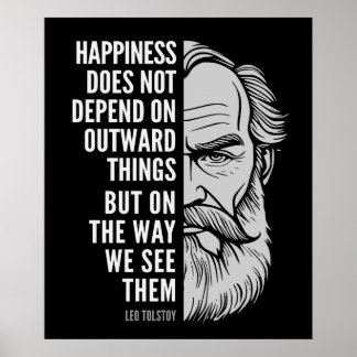 Leo Tolstoy Inspirational Quote: Lycka Poster