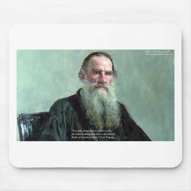 Leo Tolstoy "Know Ingenting" Citat GIfts Tees-kort Musmatta (Framsidan)
