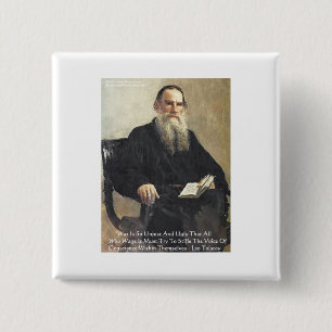 Leo Tolstoy "Krig är orättvist" Visdoms Citat Gåvo Knapp