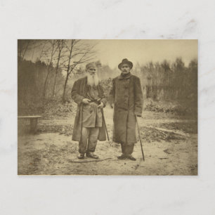 Leo Tolstoy och författaren Maxim Gorky Vykort