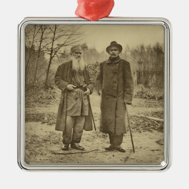 Leo Tolstoy och författaresentensen Gorky Julgransprydnad Metall (Framsidan)