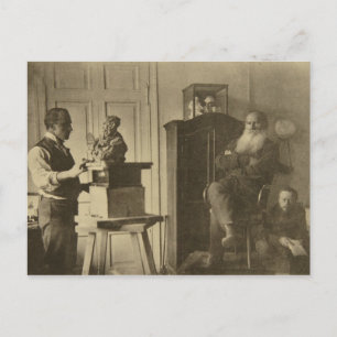 Leo Tolstoy och skulptorn Prince Paolo Vykort
