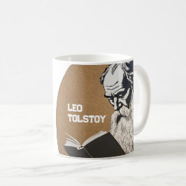 Leo Tolstoy Porträtt - Guld Illustration Kaffemugg
