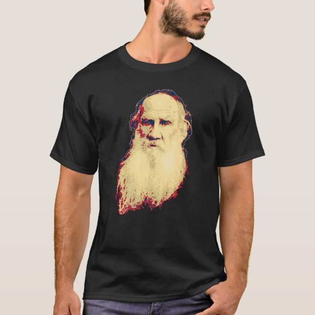 Leo Tolstoy Retro Propaganda T Shirt (Framsida)