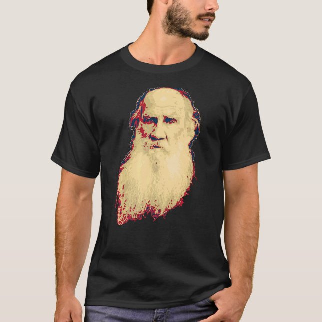 Leo Tolstoy Retro Propaganda T Shirt (Framsida)
