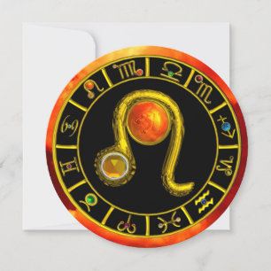 LEO,TOPAZ GEM,ZODIACAL SIGNS,ZODIAC-FÖDELSEDAGSFES INBJUDNINGAR