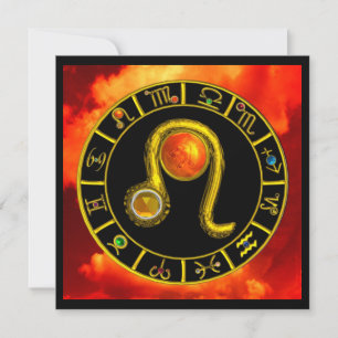 LEO,TOPAZ GEM,ZODIACAL SIGNS,ZODIAC-FÖDELSEDAGSFES INBJUDNINGAR