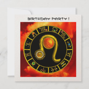 LEO,TOPAZ GEM,ZODIACAL SIGNS,ZODIAC-FÖDELSEDAGSFES INBJUDNINGAR