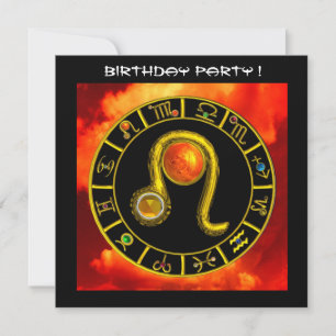 LEO,TOPAZ GEM,ZODIACAL SIGNS,ZODIAC-FÖDELSEDAGSFES INBJUDNINGAR
