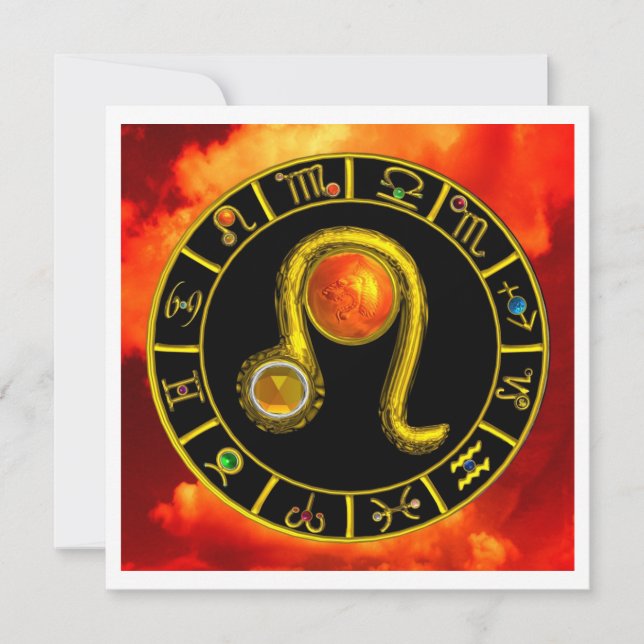 LEO TOPAZ , ljusröd gult silver Meddelande (Framsida)