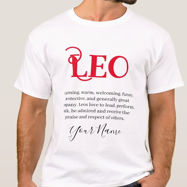Leo traits and Zodiac Sign T Shirt (Skapare uppladdad)