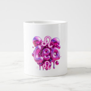 Leo typografi Rosa Bubbelbokstäver Mugg Jumbo Mugg