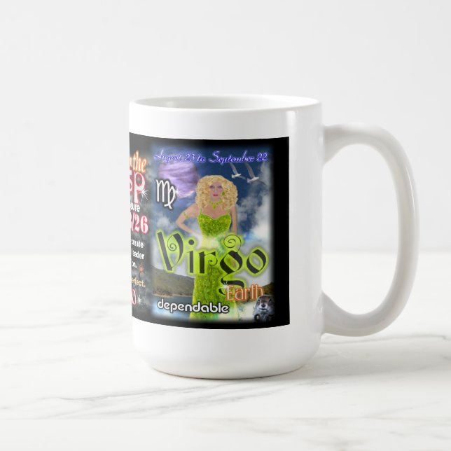 Leo vågudd, stor 15 uns astrologimugg kaffemugg (Höger)