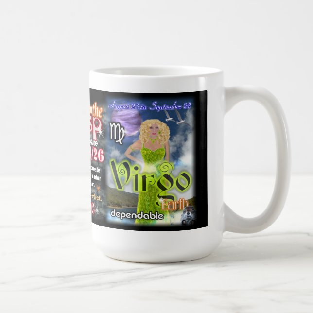 Leo vågudd, stor 15 uns astrologimugg kaffemugg (Höger)