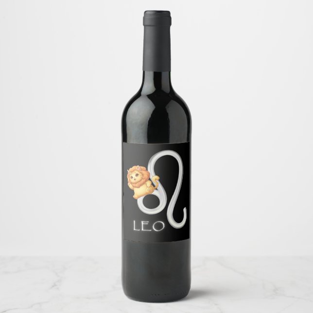 Leo-vinsetikett Vinflaska Etikett (Framsida)
