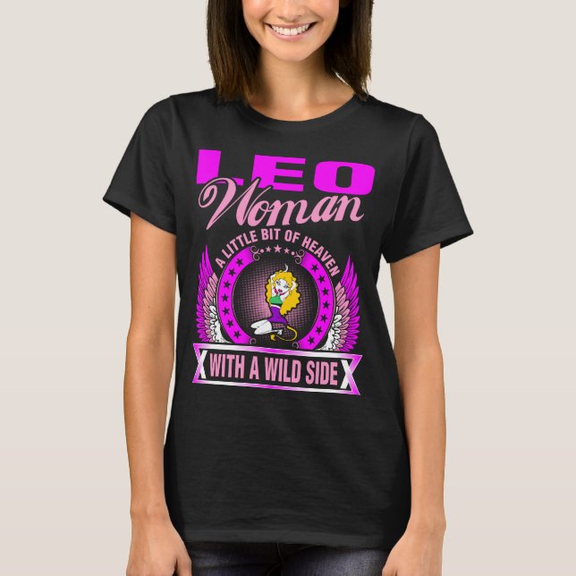 Leo Woman lite himmel med Vild T Shirt (Framsida)