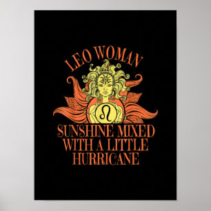 Leo Woman Zodiac Underteckna juli augusti födelsed Poster