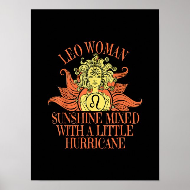 Leo Woman Zodiac Underteckna juli augusti födelsed Poster (Framsidan)