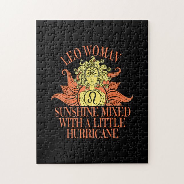 Leo Woman Zodiac Underteckna juli augusti födelsed Pussel (Vertikal)