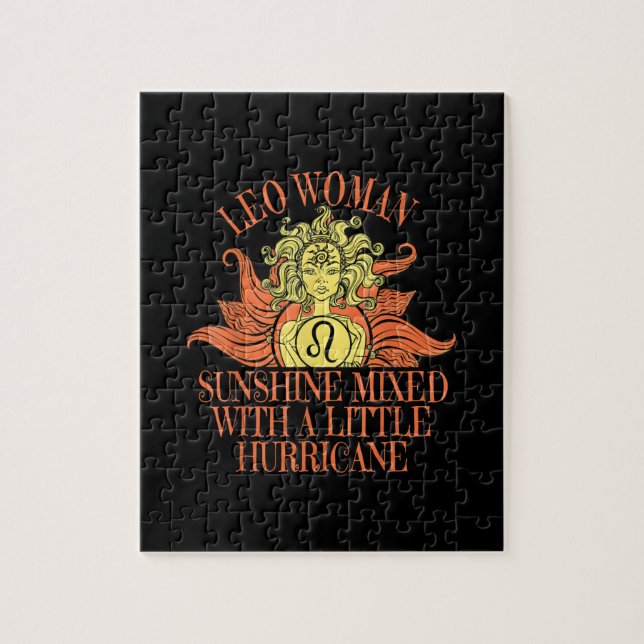 Leo Woman Zodiac Underteckna juli augusti födelsed Pussel (Vertikal)