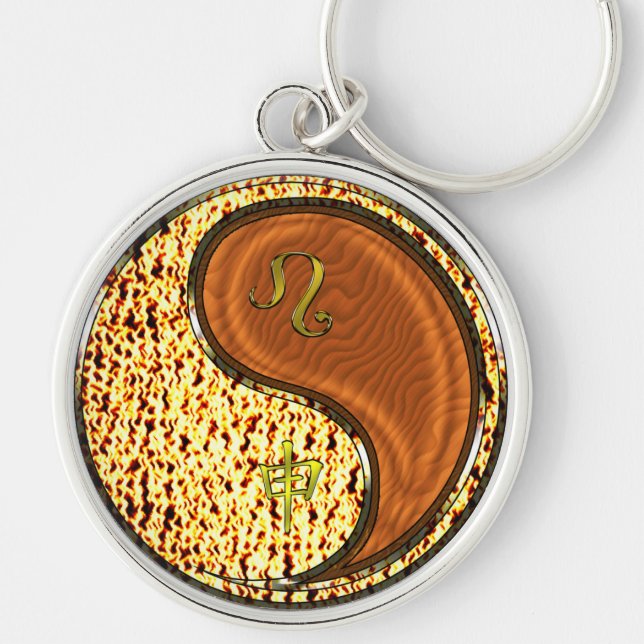 Leo & Wood Monkey Rund Silverfärgad Nyckelring (Framsidan)