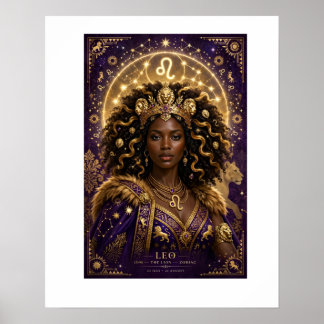 Leo Zodiac African Queen Affisch