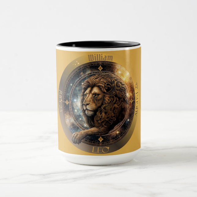 Leo Zodiac Anpassade Coffee Mugg (Center)