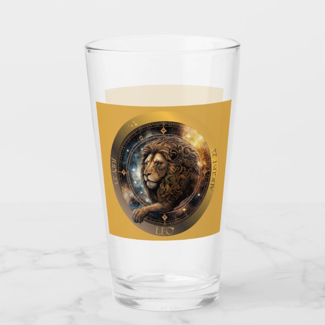 Leo Zodiac Anpassbart Ölbärglas Glaskopp (Framsida)
