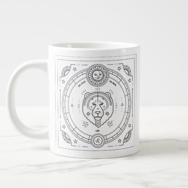 Leo Zodiac Anpassningsbar Birthday Mugg Jumbo Mugg (Vänster)