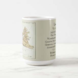 Leo Zodiac Antique Astronomical Chart Kaffemugg
