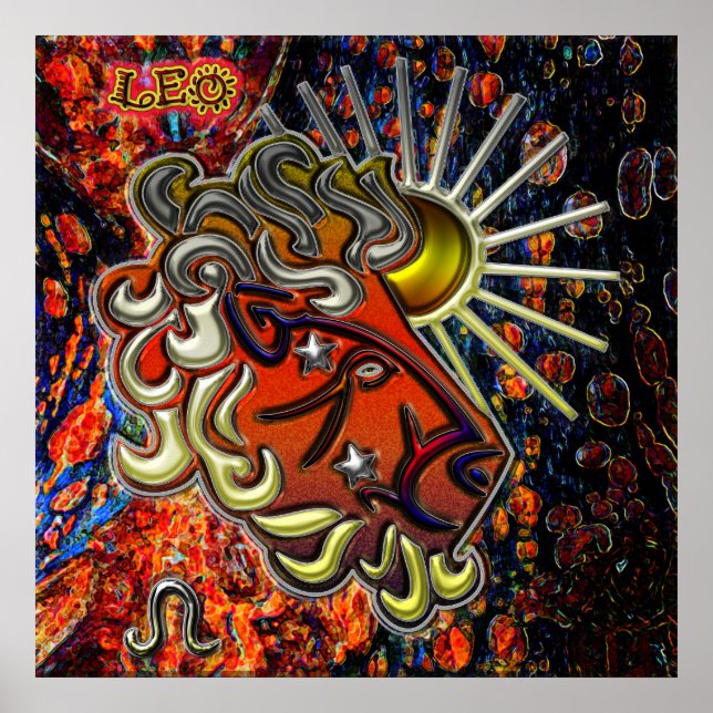 Leo Zodiac Art Poster (Framsidan)