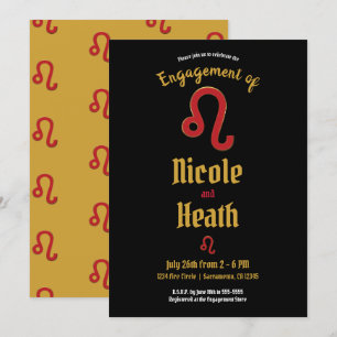 LEO Zodiac Astrologi Juli Augusti Engagemangfest  Inbjudningar