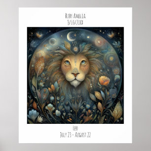 Leo Zodiac Astrologi Namn & Födelsedag Poster