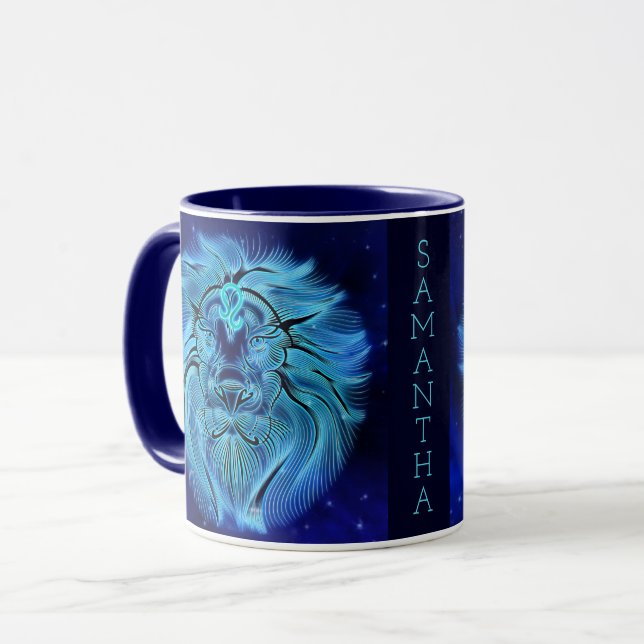 Leo Zodiac Astrology Horoscope Celestial Lejonare  Mugg (Framsida vänster)