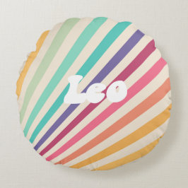Leo Zodiac Astrology Rainbow Rund Kudde