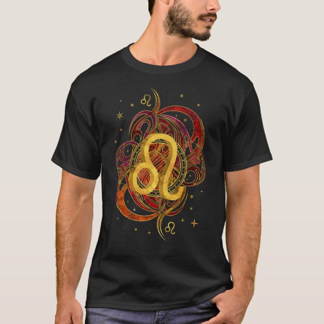 Leo Zodiac avfyrar inslag T Shirt (Framsida)