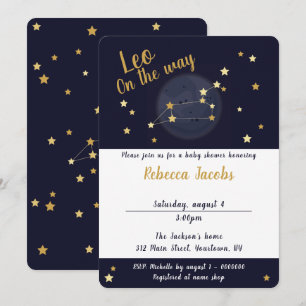 Leo Zodiac Baby Shower-inbjudan Inbjudningar