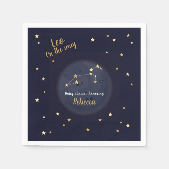 Leo zodiac babydusch pappersservett (Framsidan)