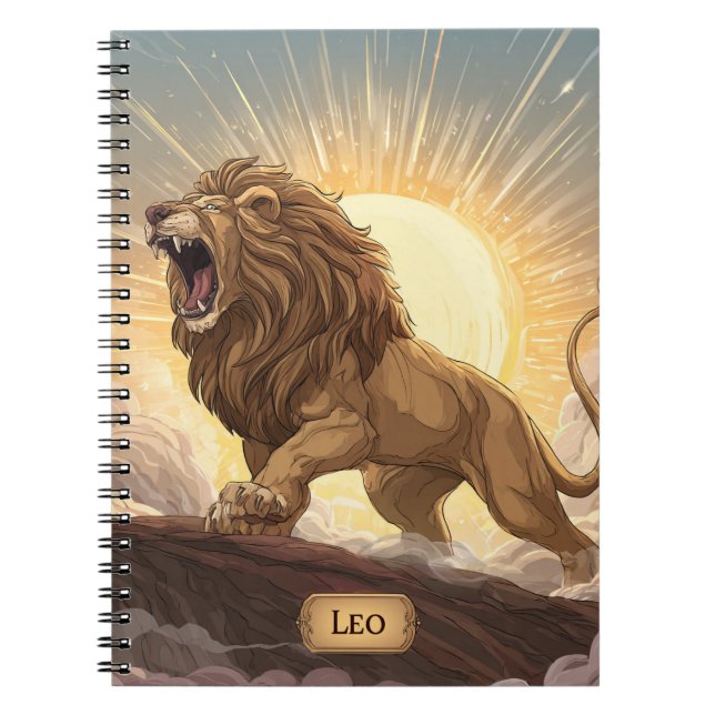 Leo Zodiac bärbar dator - Lejon, rinnande solbelys Anteckningsbok (Framsidan)