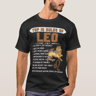Leo Zodiac Birthday Gift Top 10 Regler of Leo Gift T Shirt